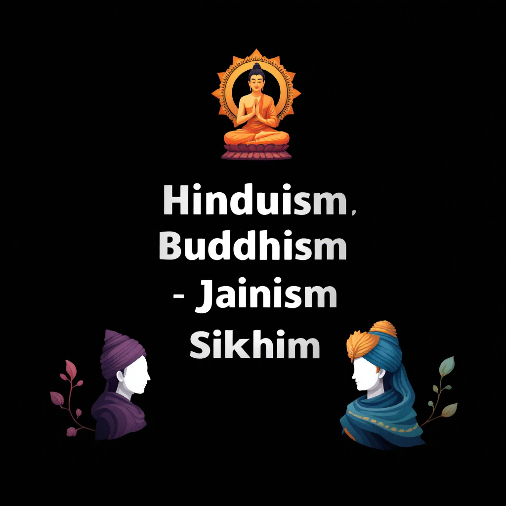 Hinduism, Buddhism, Jainism, and Sikhism