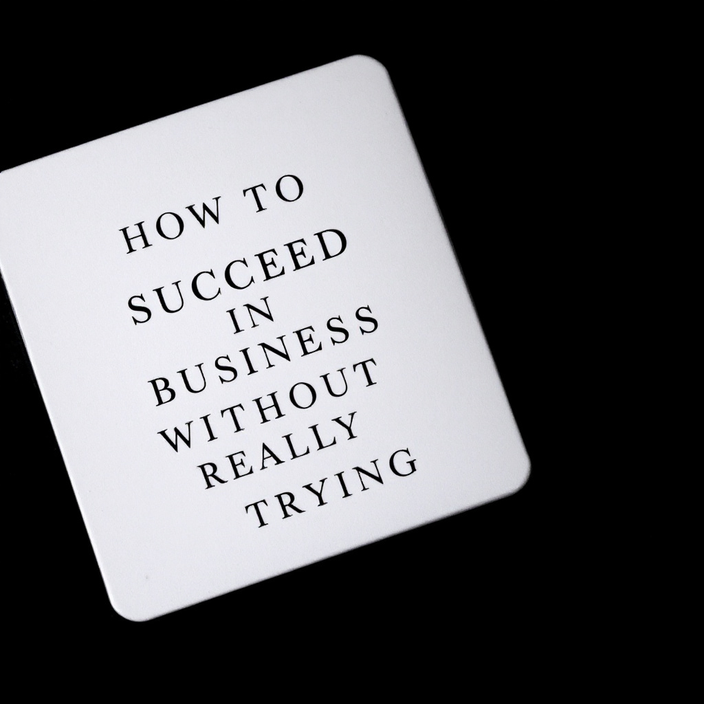 How to Succeed in Business Without Really Trying