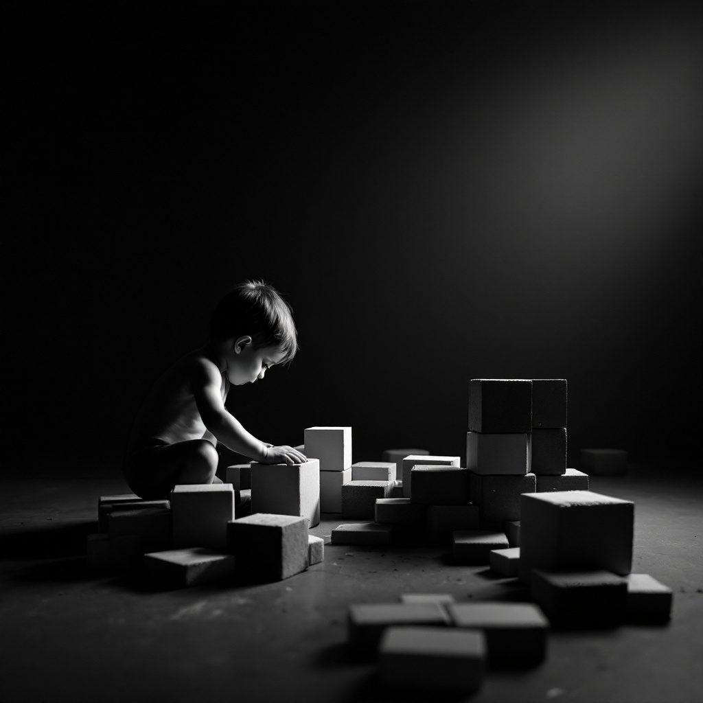 playing with blocks