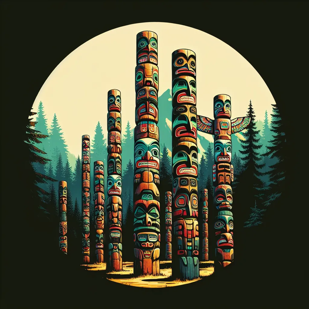 Native American totem poles